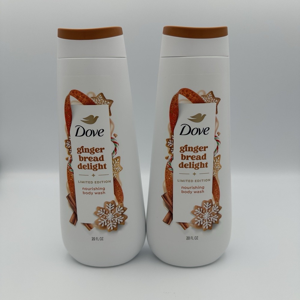 Dove GINGERBREAD DELIGHT Holiday Treats Body Wash 20 fl oz Set of 2
